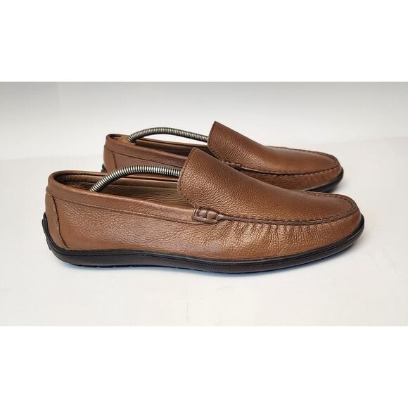 Johnston & Murphy Brown Nichols Memory Foam Leather Loafer Shoes 11.5M - Picture 6 of 12